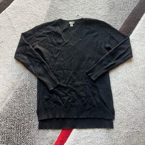 Halogen Black V Neck Women’s Cashmere Sweater
